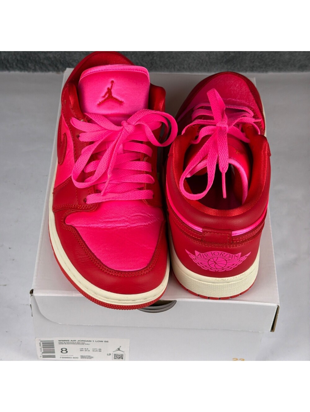 Nike Air Jordan 1 Low SE Shoes 'Pink Blast / Chile Red' FB9893-600 Womens size 8